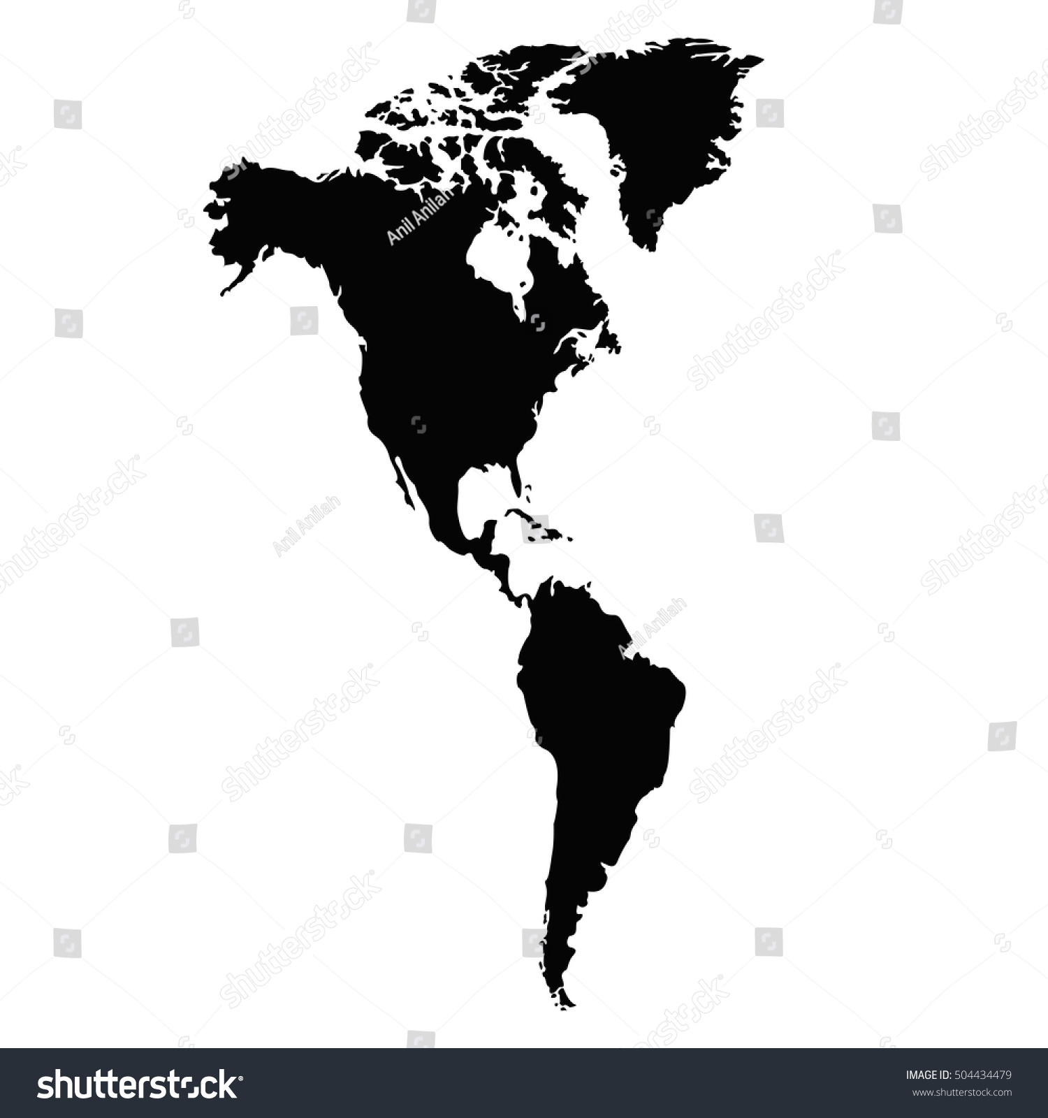 North South America Map Background Vector Stock Vector Royalty