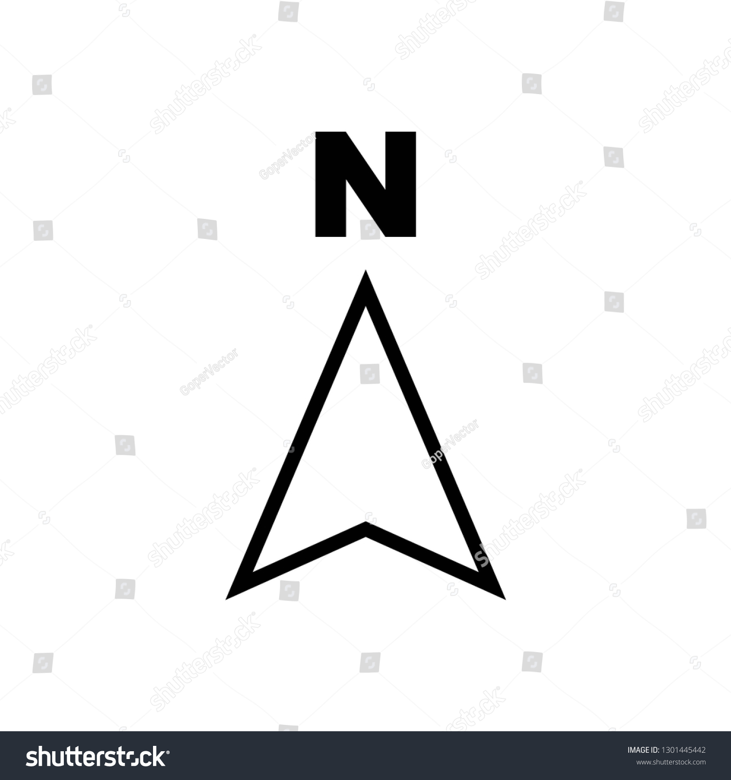 North Arrow Icon Symbol Vector On Stock Vector (royalty Free 