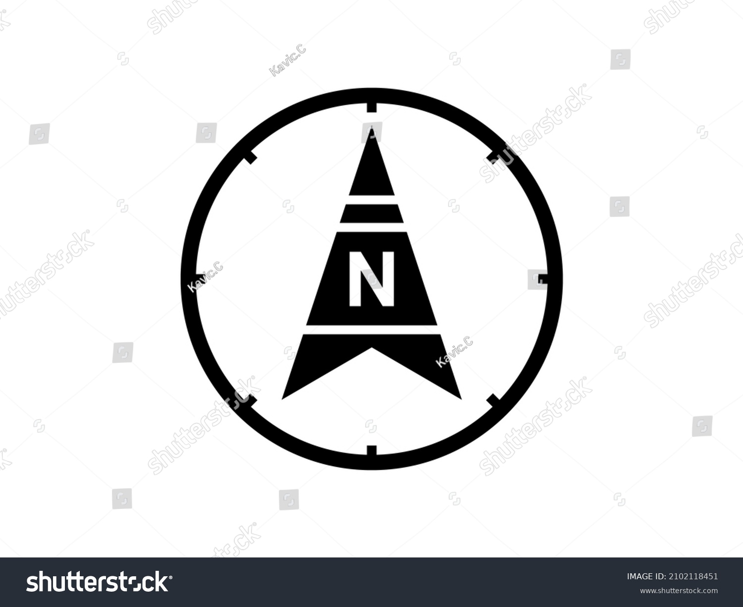 North Arrows Symbol Compass Direction Map Stock Vector (Royalty Free ...