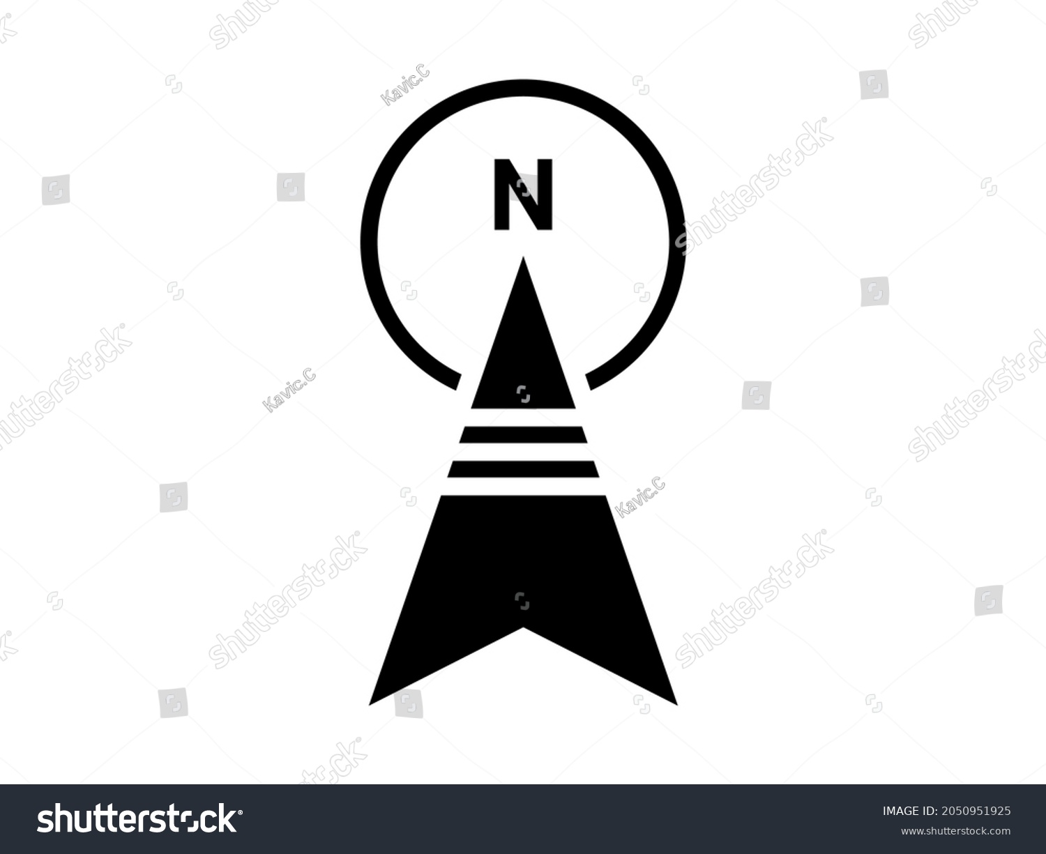 North Arrows Symbol Compass Direction Logo Stock Vector (Royalty Free ...