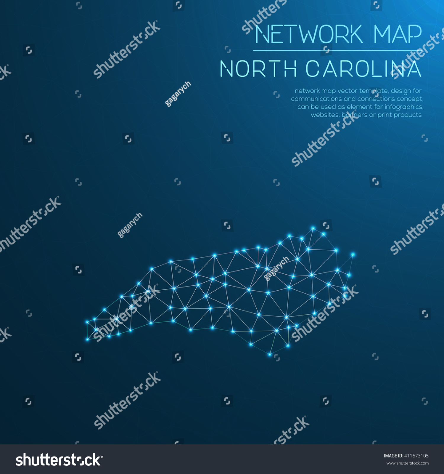 North Carolina Network Map. Abstract Polygonal North Carolina Network ...