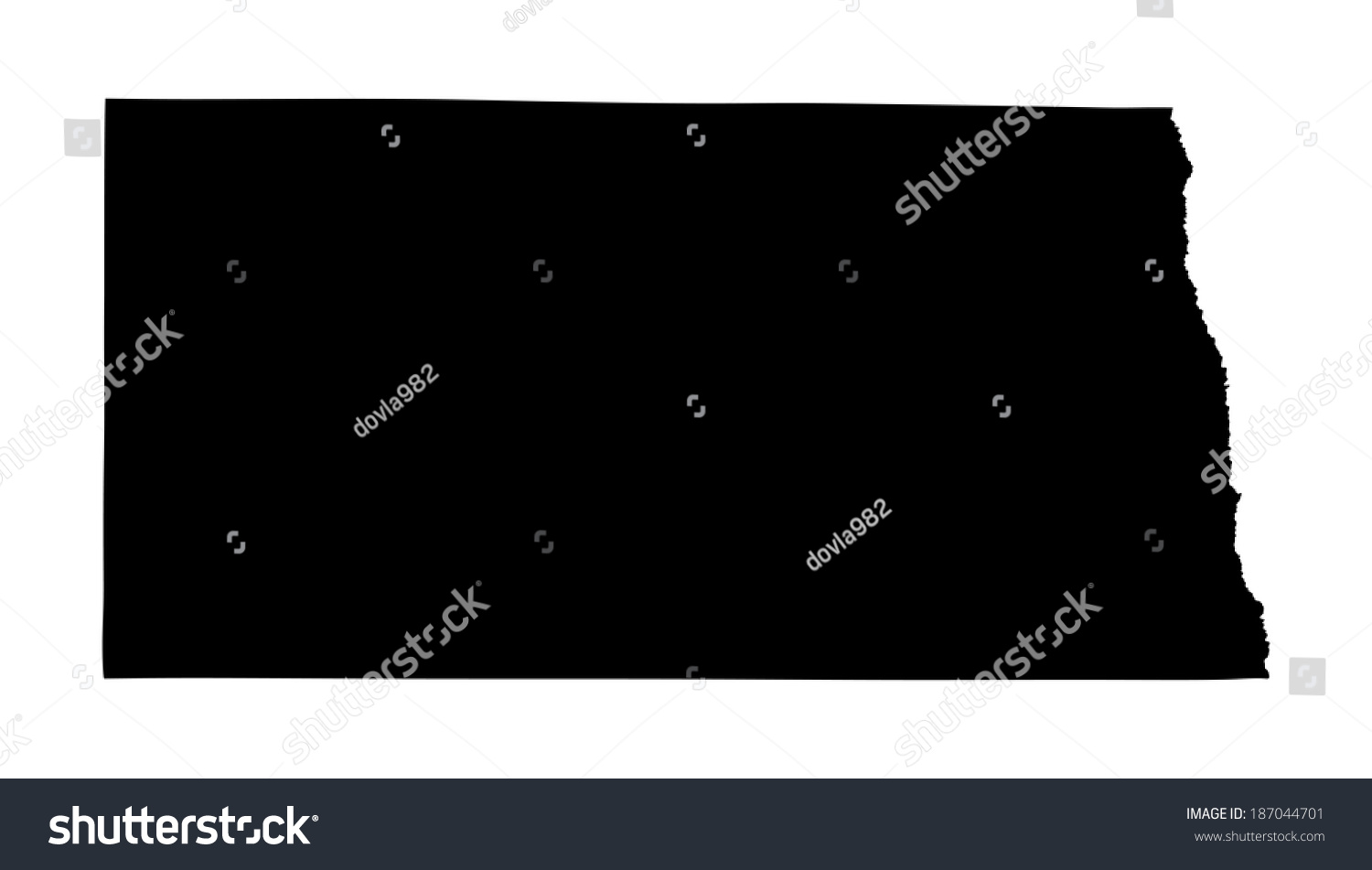 North Dakota Vector Map Silhouette Isolated Stock Vector (Royalty Free ...