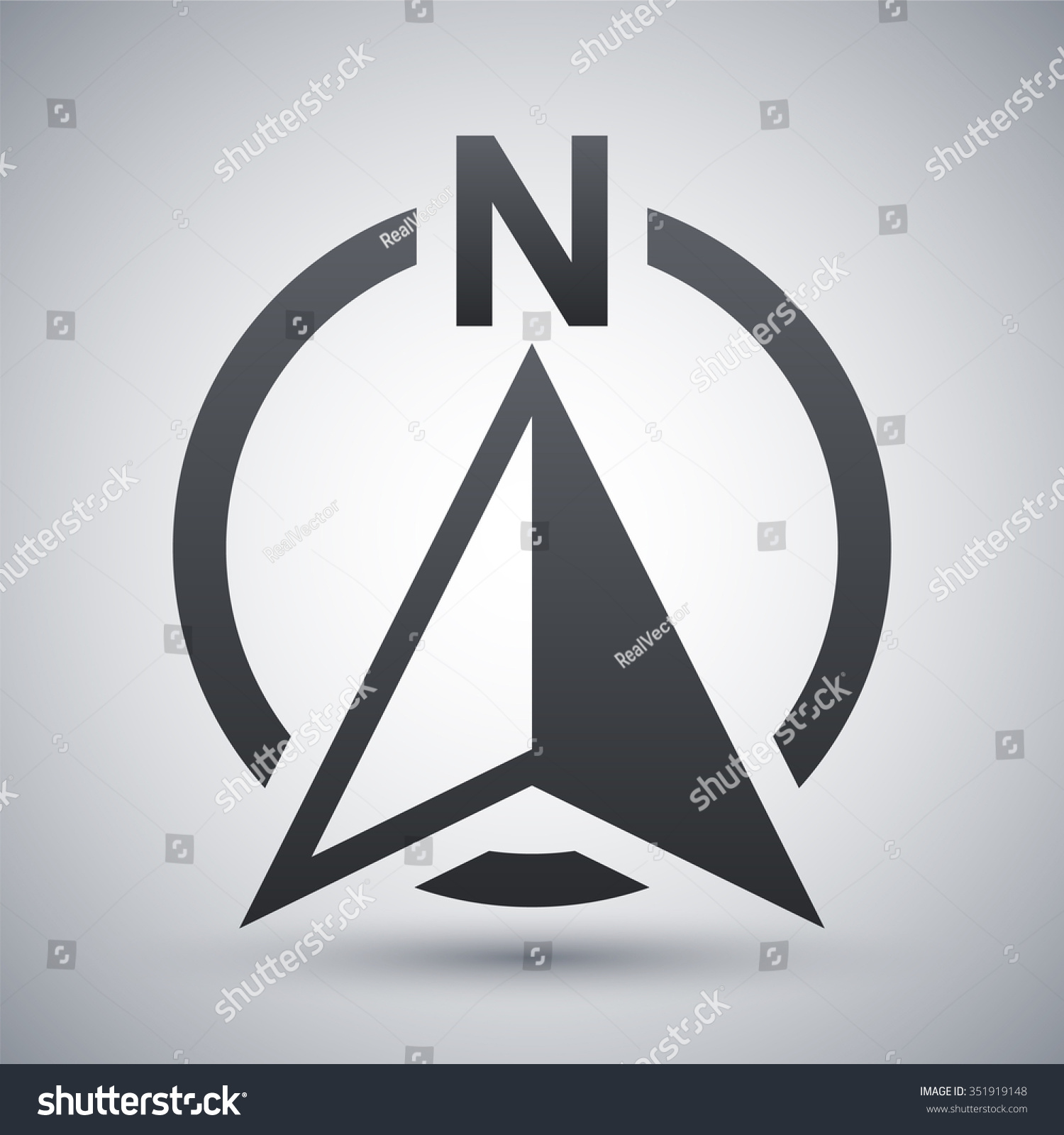 North Direction Compass Icon Vector Stock Vector 351919148 - Shutterstock