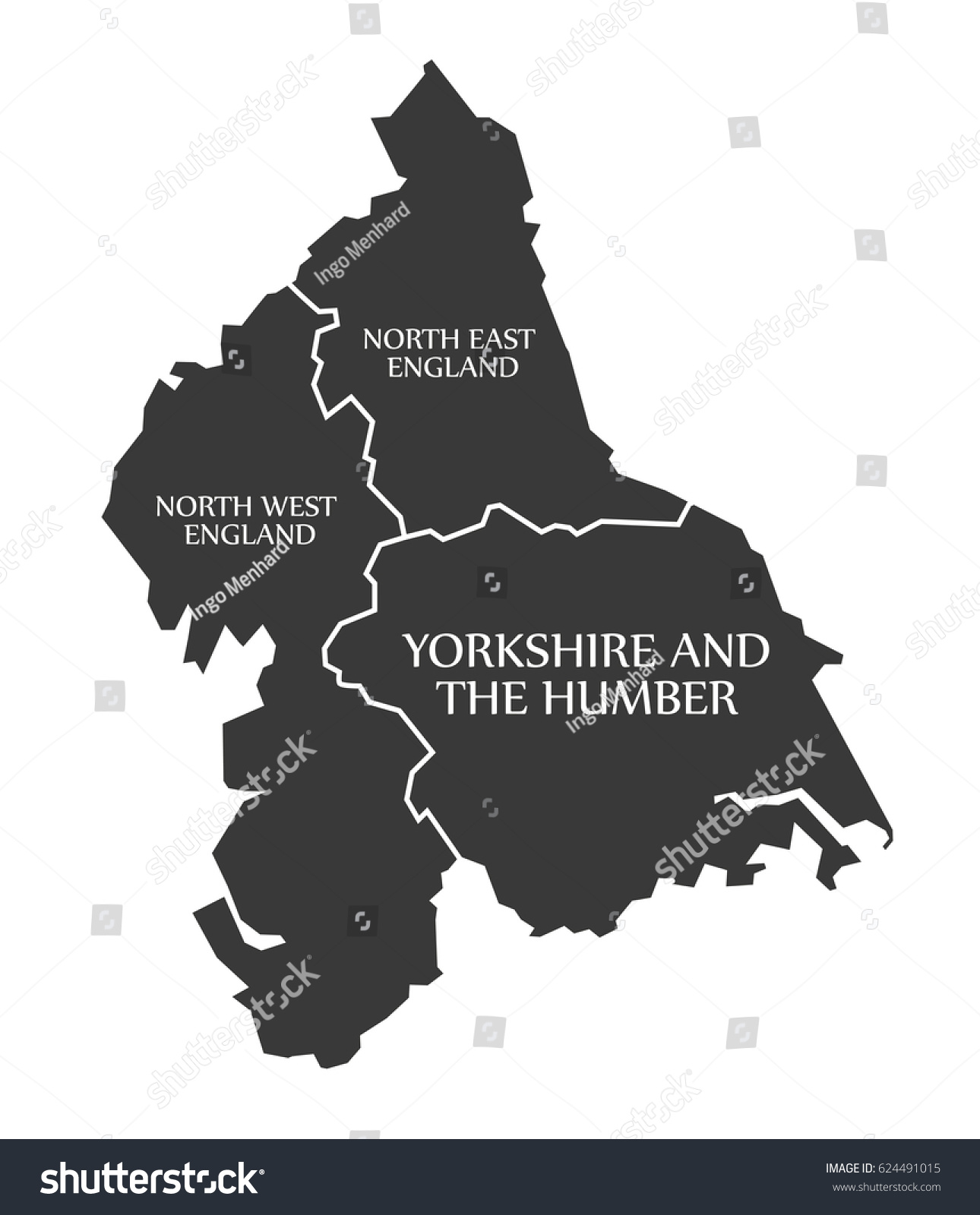 SVG of North East and North West England - Yorkshire and the Humber Map UK illustration svg