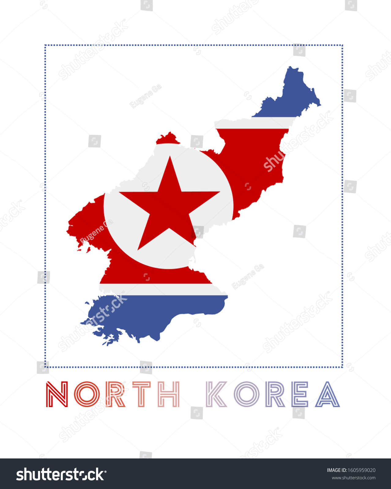 North Korea Logo Map North Korea Stock Vector Royalty Free 1605959020