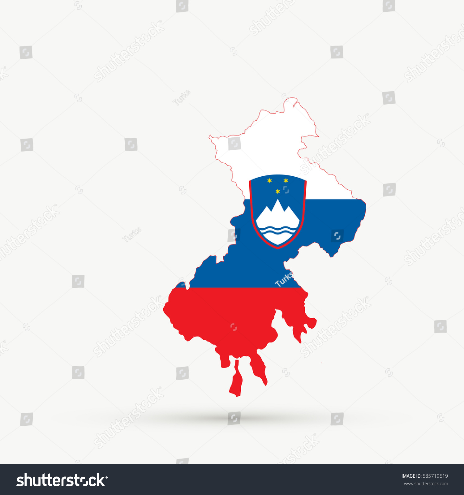 North Kosovo Map Slovenia Editable Vector Stock Vector 585719519 ...