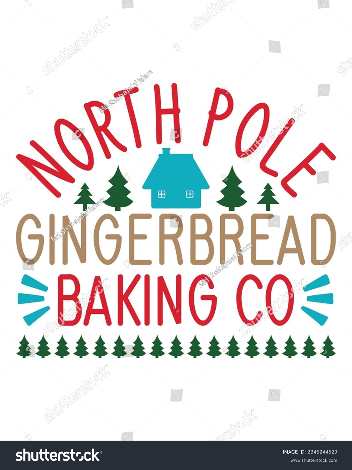 SVG of North pole Gingerbread baking co, Christmas SVG, Funny Christmas Quotes, Winter SVG, Merry Christmas, Santa SVG, t shirts design, typography, vintage, Holiday shirt svg