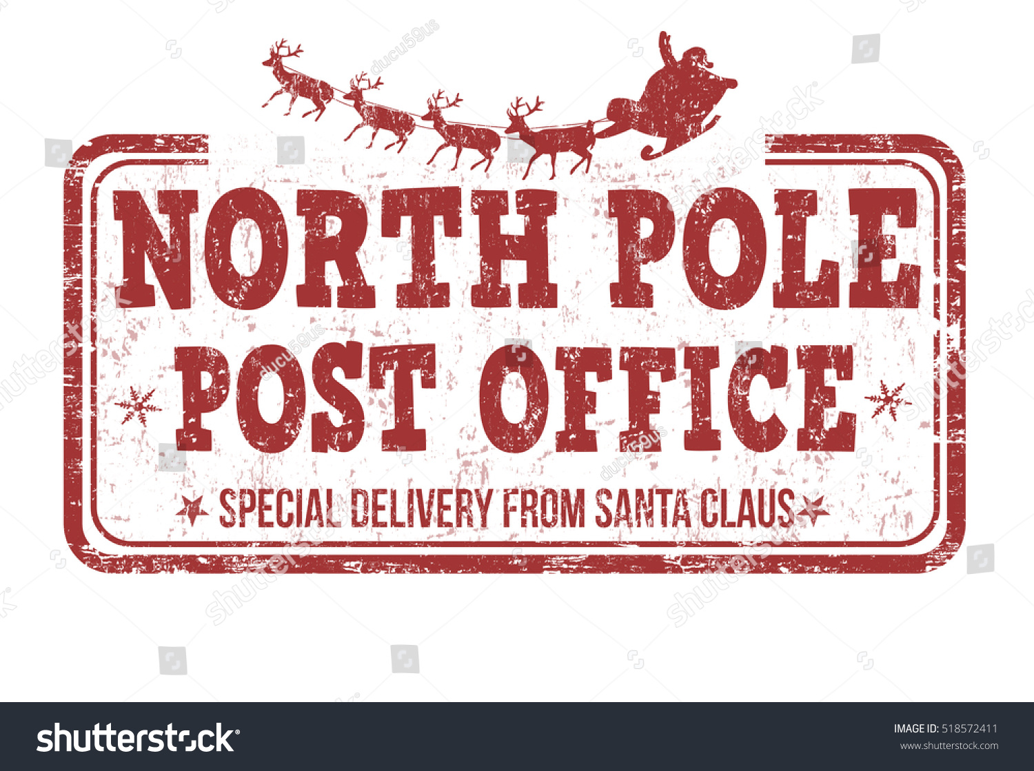 North Pole Post Office Grunge Rubber Stock Vector 518572411 - Shutterstock