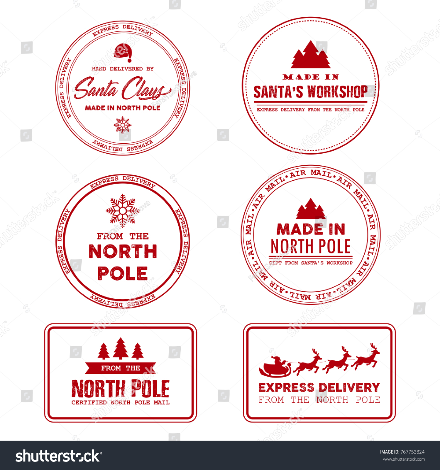 North Pole Postamt Schild Express Lieferung Grunge Gummistempel Stock Vektorgrafik Lizenzfrei