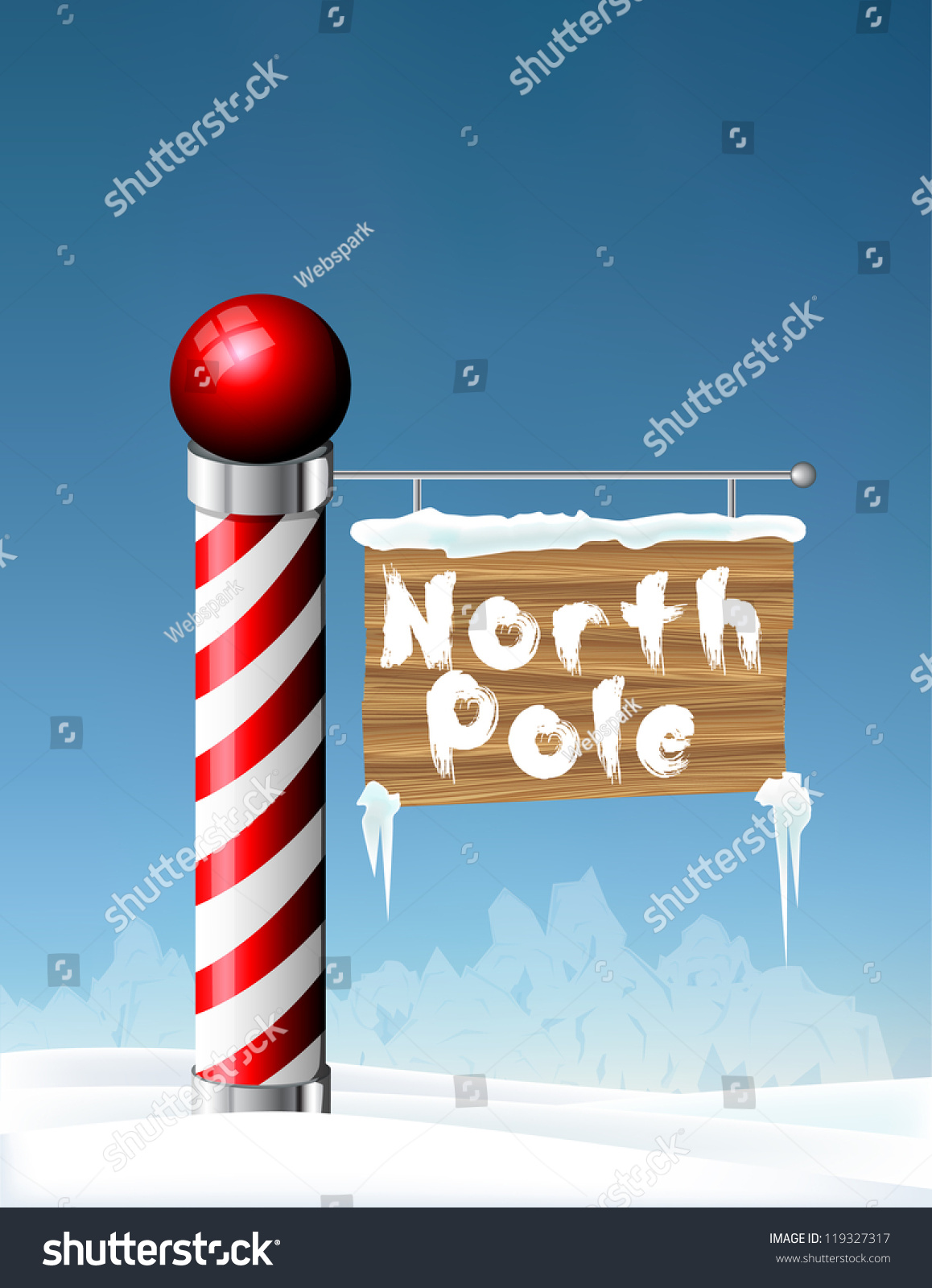 North Pole Sign Eps10 Stock Vector Illustration 119327317 : Shutterstock