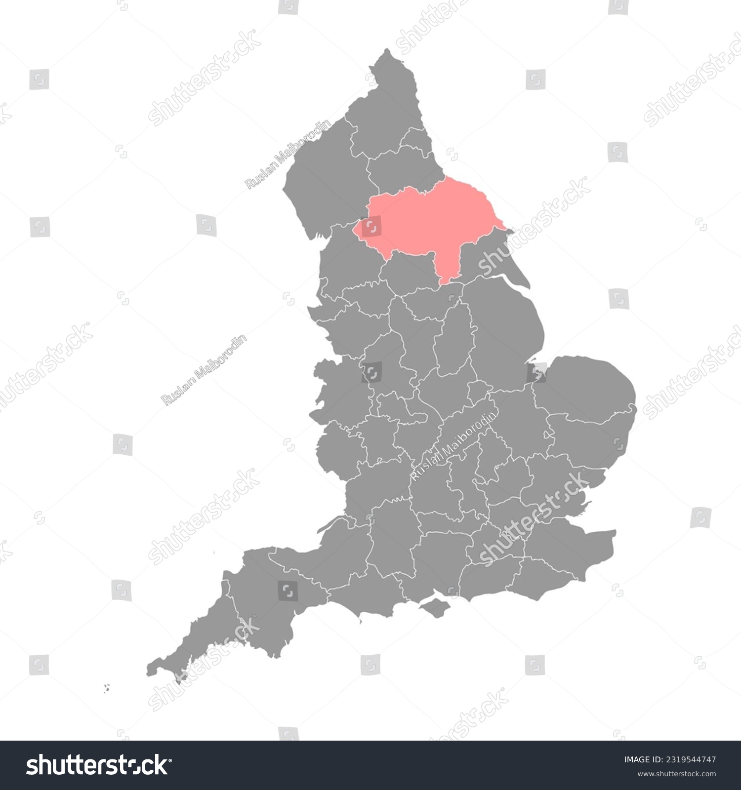SVG of North Yorkshire map, ceremonial county of England. Vector illustration. svg