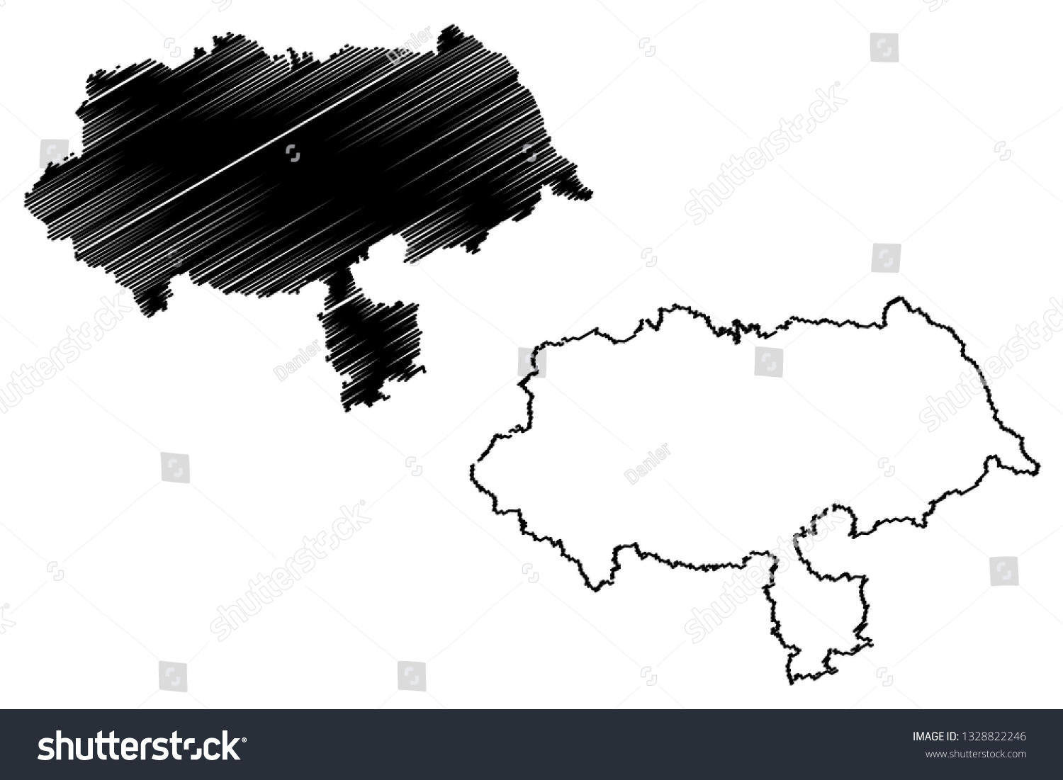 SVG of North Yorkshire (United Kingdom, England, Non-metropolitan county, shire county) map vector illustration, scribble sketch North Yorkshire map svg