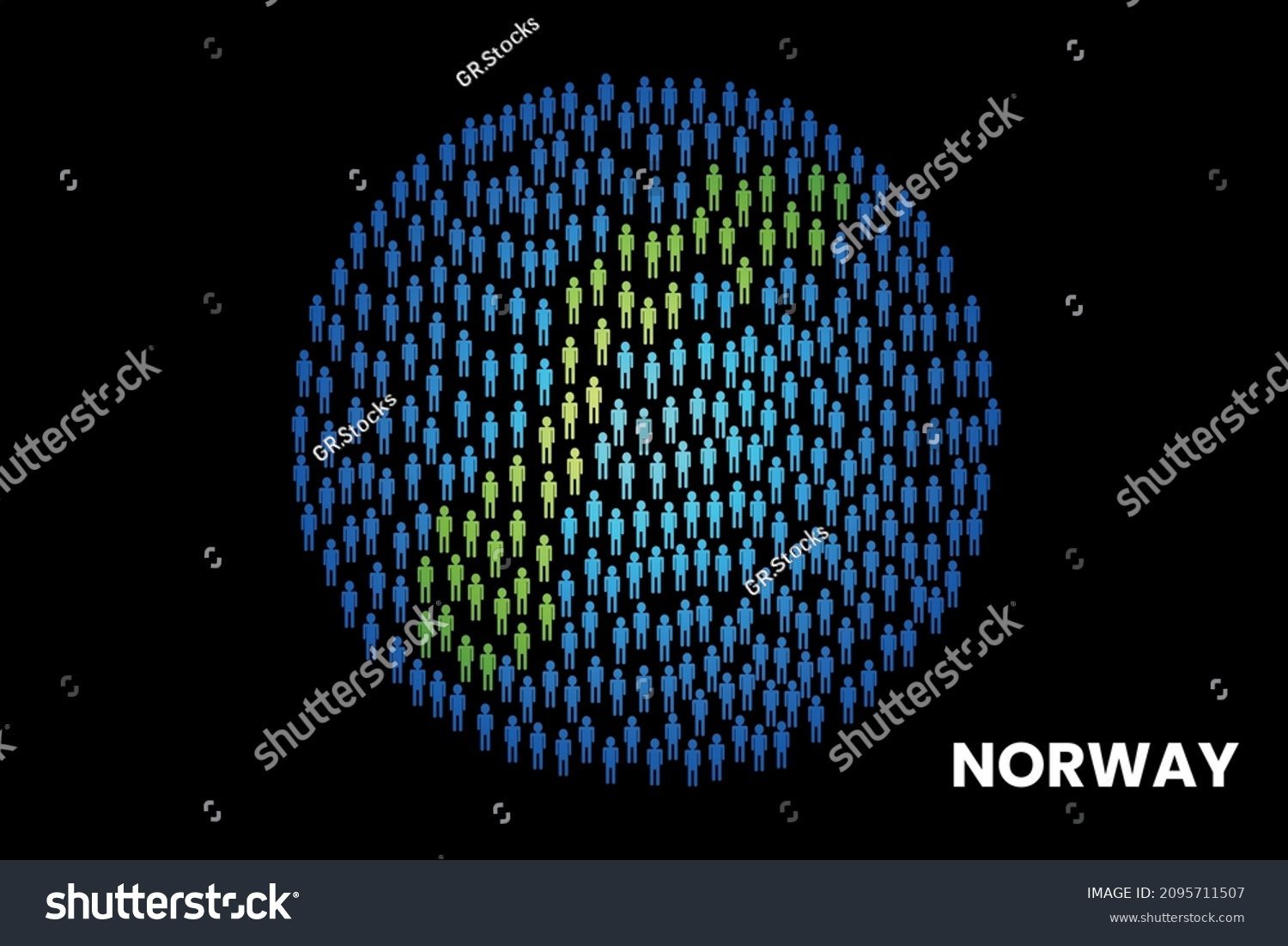 Norway Population People Map Globe Vector Stock Vector (Royalty Free