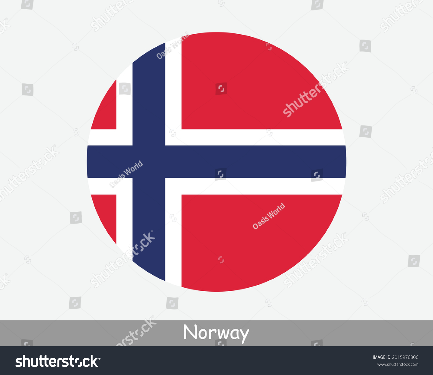 SVG of Norway Round Circle Flag. Norwegian Circular Button Banner Icon. EPS Vector svg