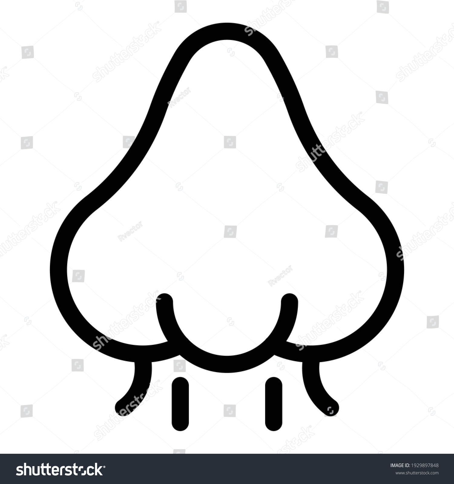 Nose Smell Icon Outline Nose Smell Stock Vector (Royalty Free ...