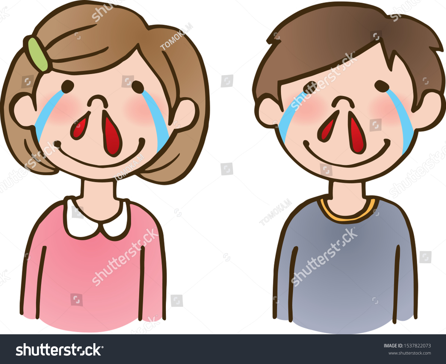 Nosebleed Boy Girl Bloody Nose Stock Vector (Royalty Free) 1537822073