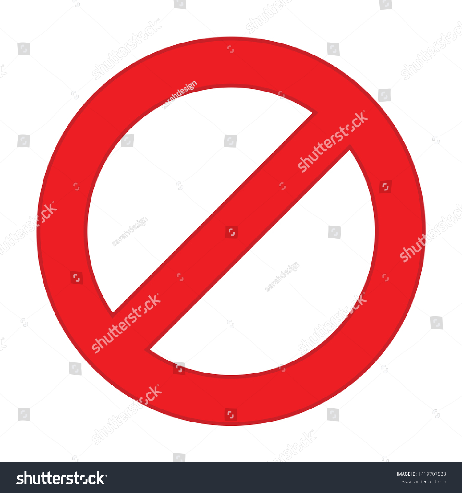 Not Allowed Icon Flat Illustration Not Stock Vector (Royalty Free