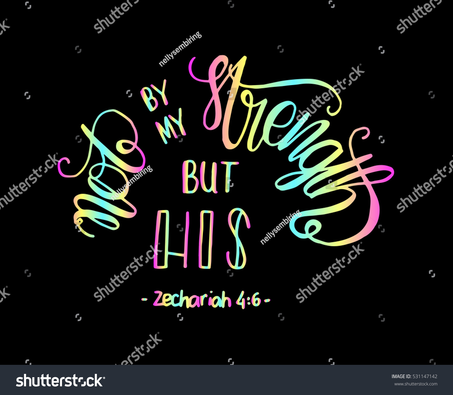 Not By My Strength His Bible Stock Vector 531147142 - Shutterstock