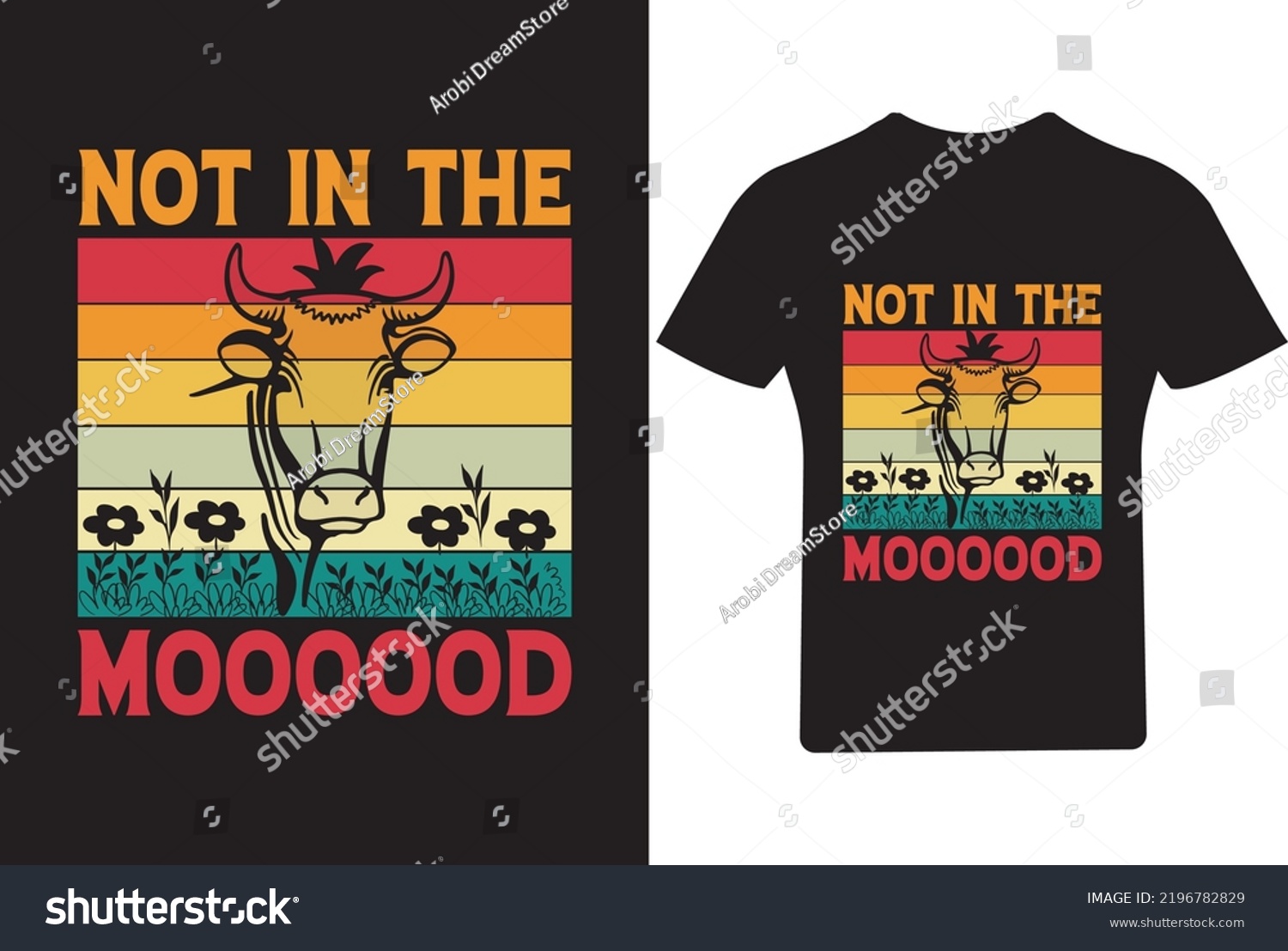 SVG of Not in the Mood T Shirt, Cow T Shirt Design svg