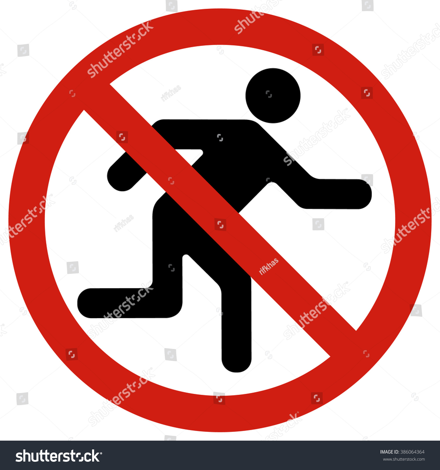 Not Run Sign Prohibitive Not Move Stock Vector Royalty Free 386064364