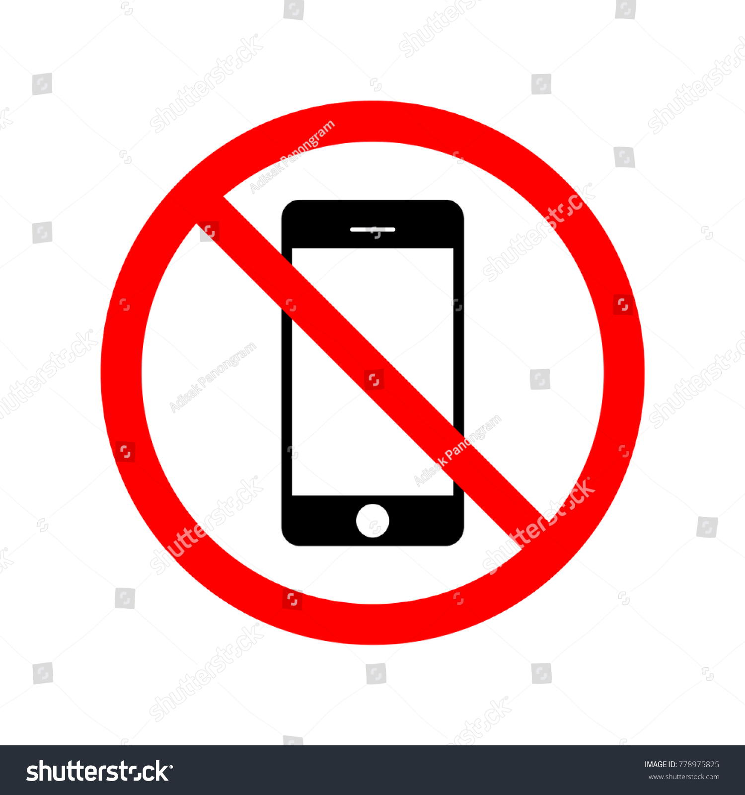 Not Use Mobile Phone Sign Symbol Stock Vector (Royalty Free) 778975825 ...