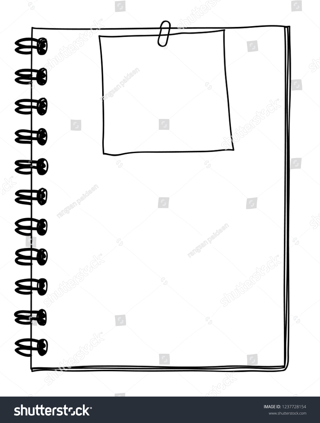 Notebook Note Paper Hand Drawn Vector Stock Vector (Royalty Free ...