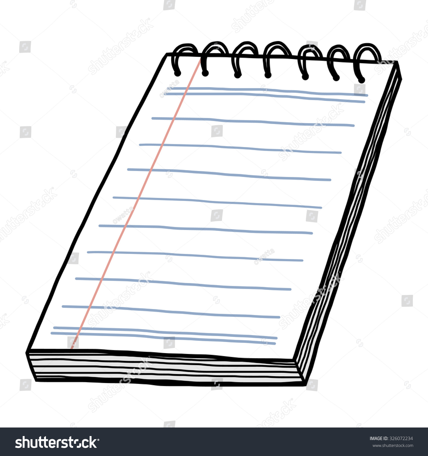 Notebook Cartoon Vector Illustration Hand Drawn Stock Vector Royalty Free