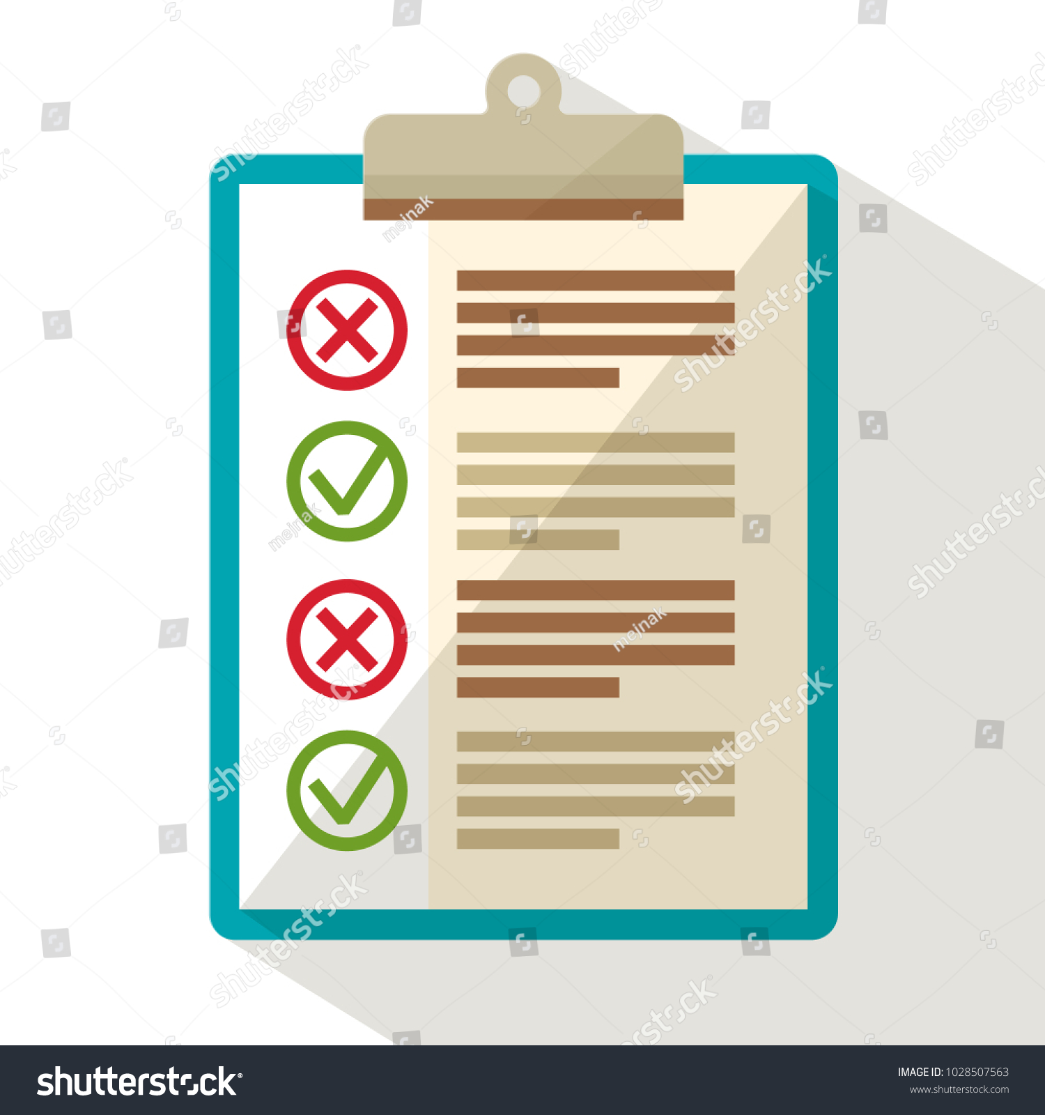 Notebook Check Marks Flat Design Vector Stock Vector (Royalty Free ...