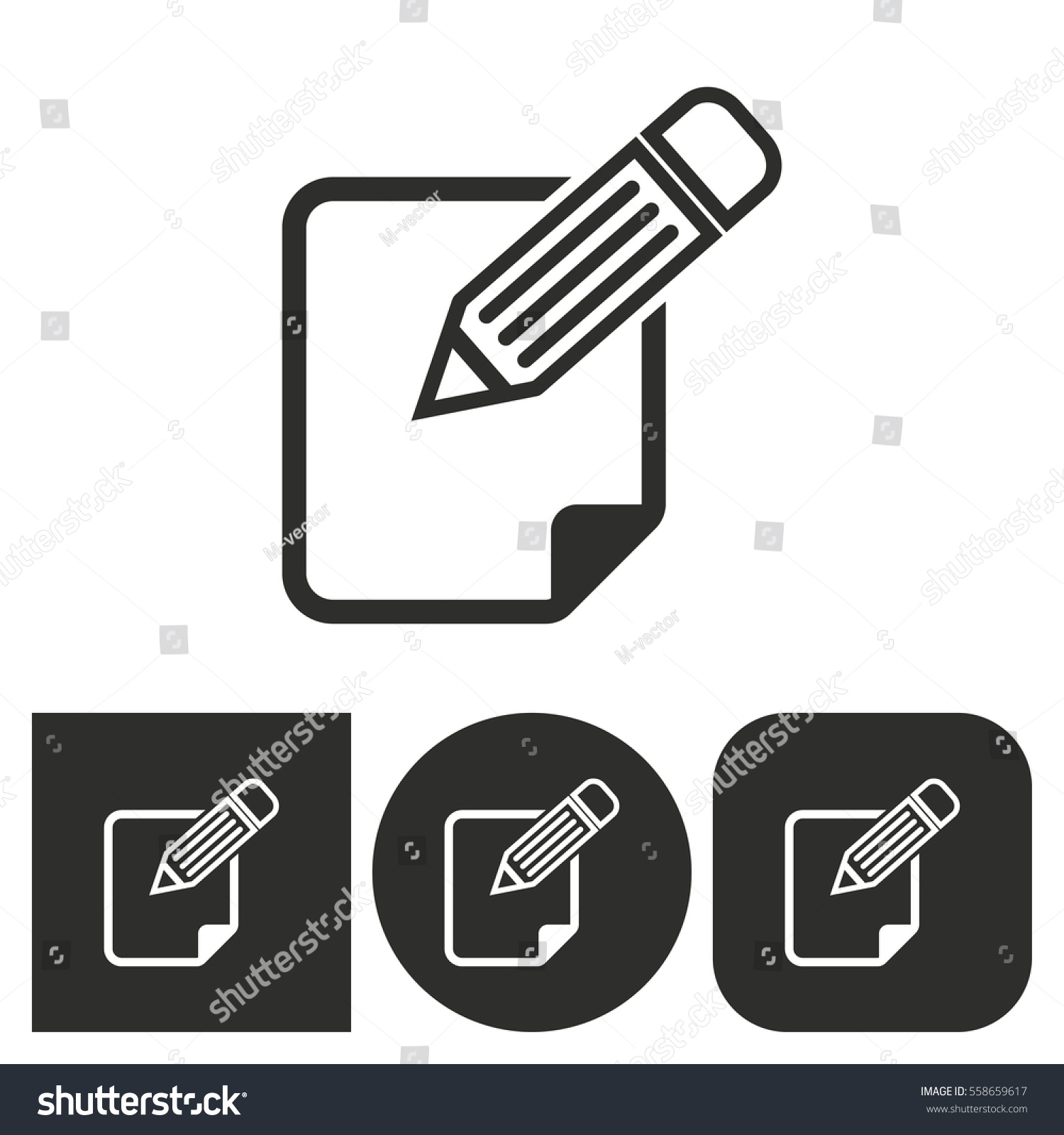 Notepad Black White Icons Vector Illustration Stock Vector Royalty Free