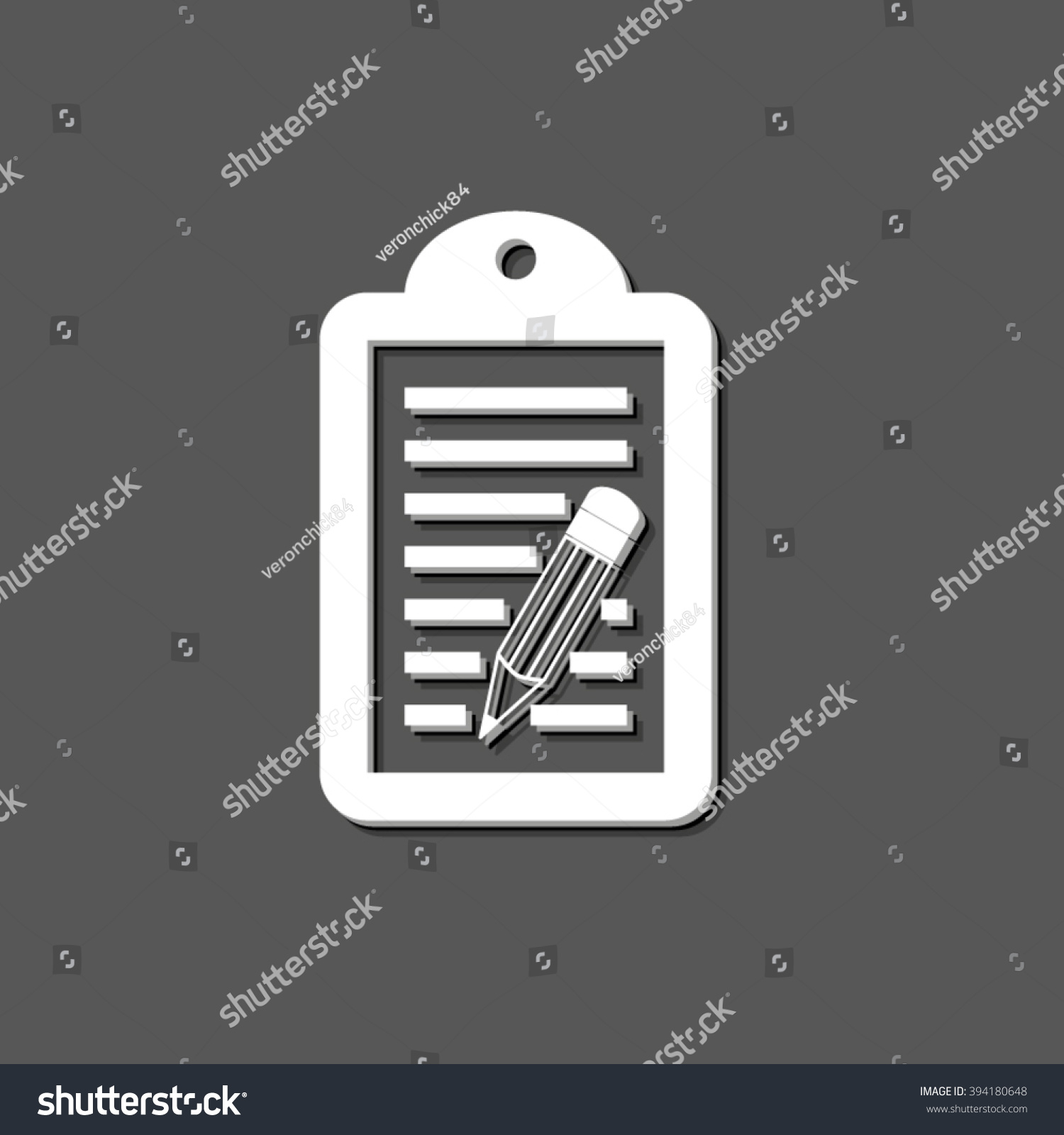 Notepad White Vector Icon Shadow: vector de stock (libre de regalías ...