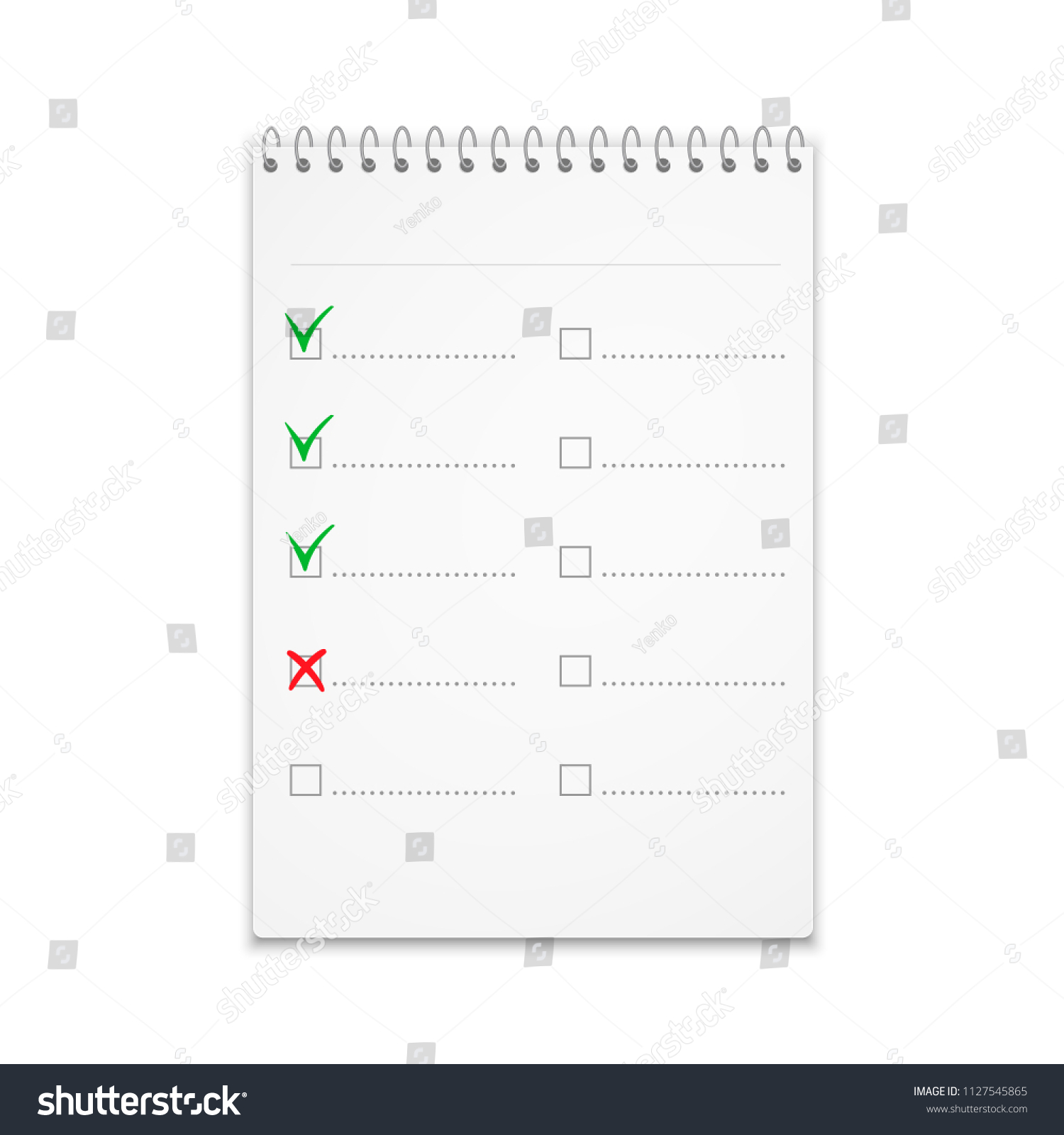 Notepad With Checklist With Green Check Marks Stock Vector Image & Art