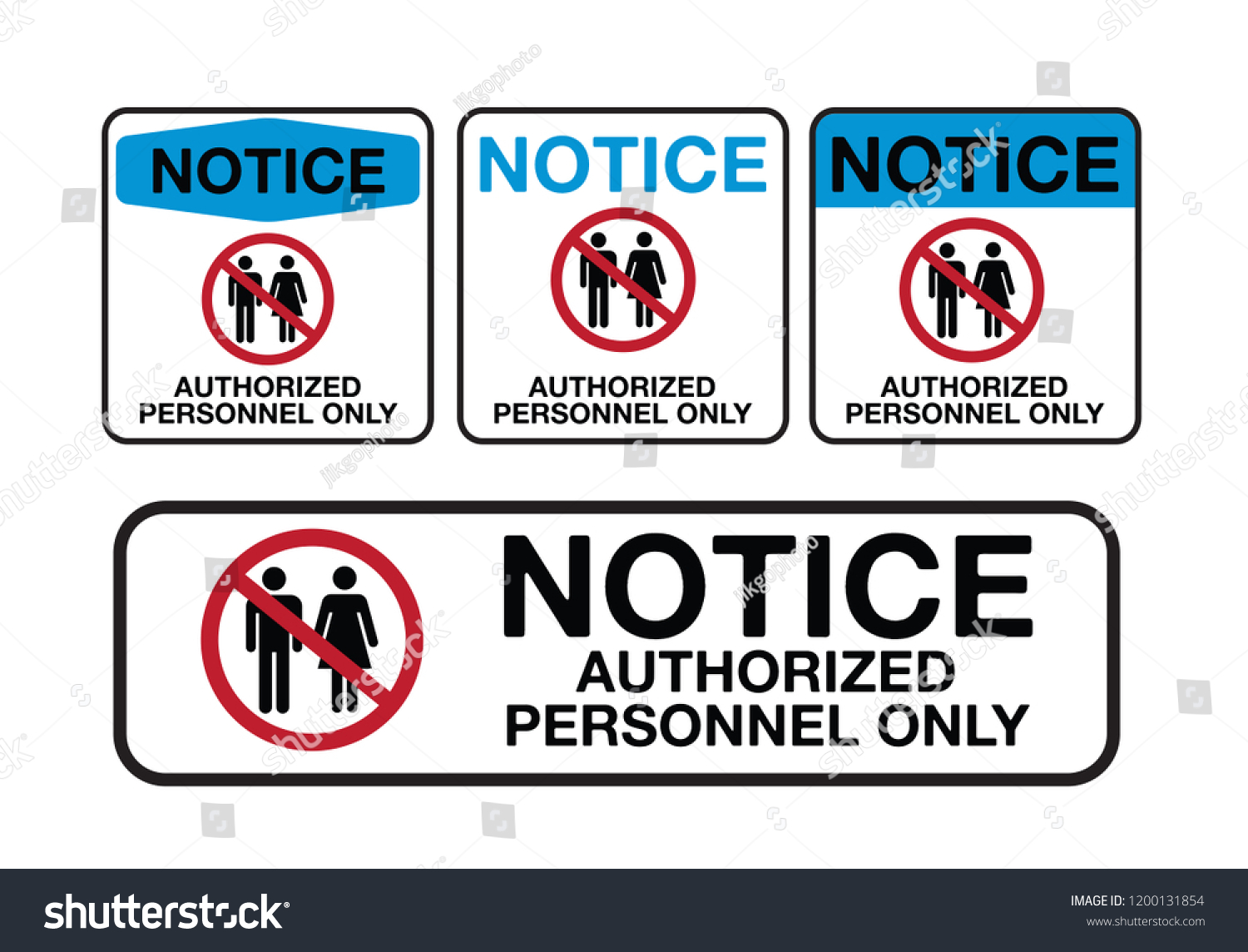 Notice Authorized Personnel Only Sticker Label Vetor Stock Livre De Direitos 1200131854 7547