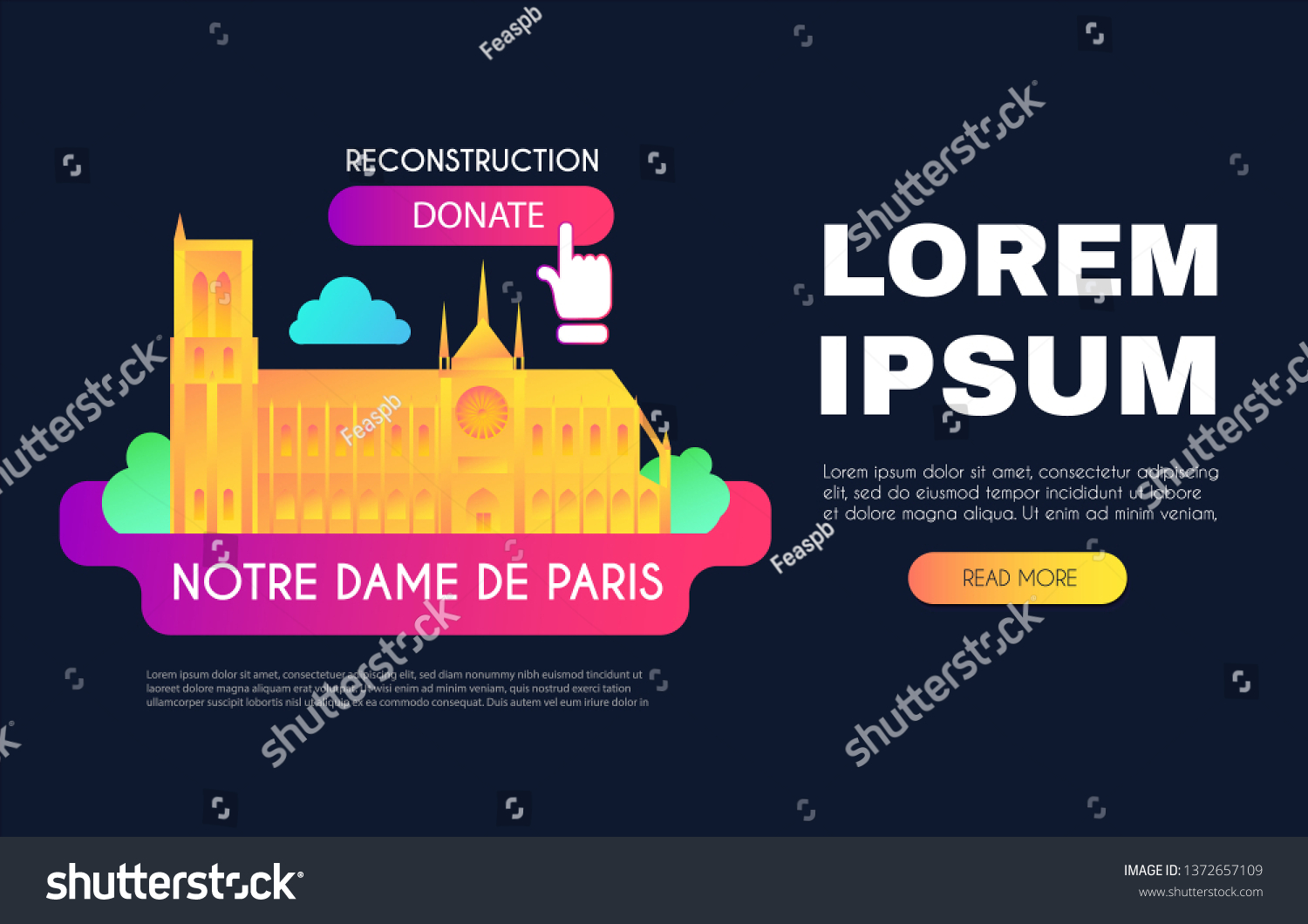 Notre Dame De Paris Reconstruction Design Stock Vector Royalty Free 1372657109 4342