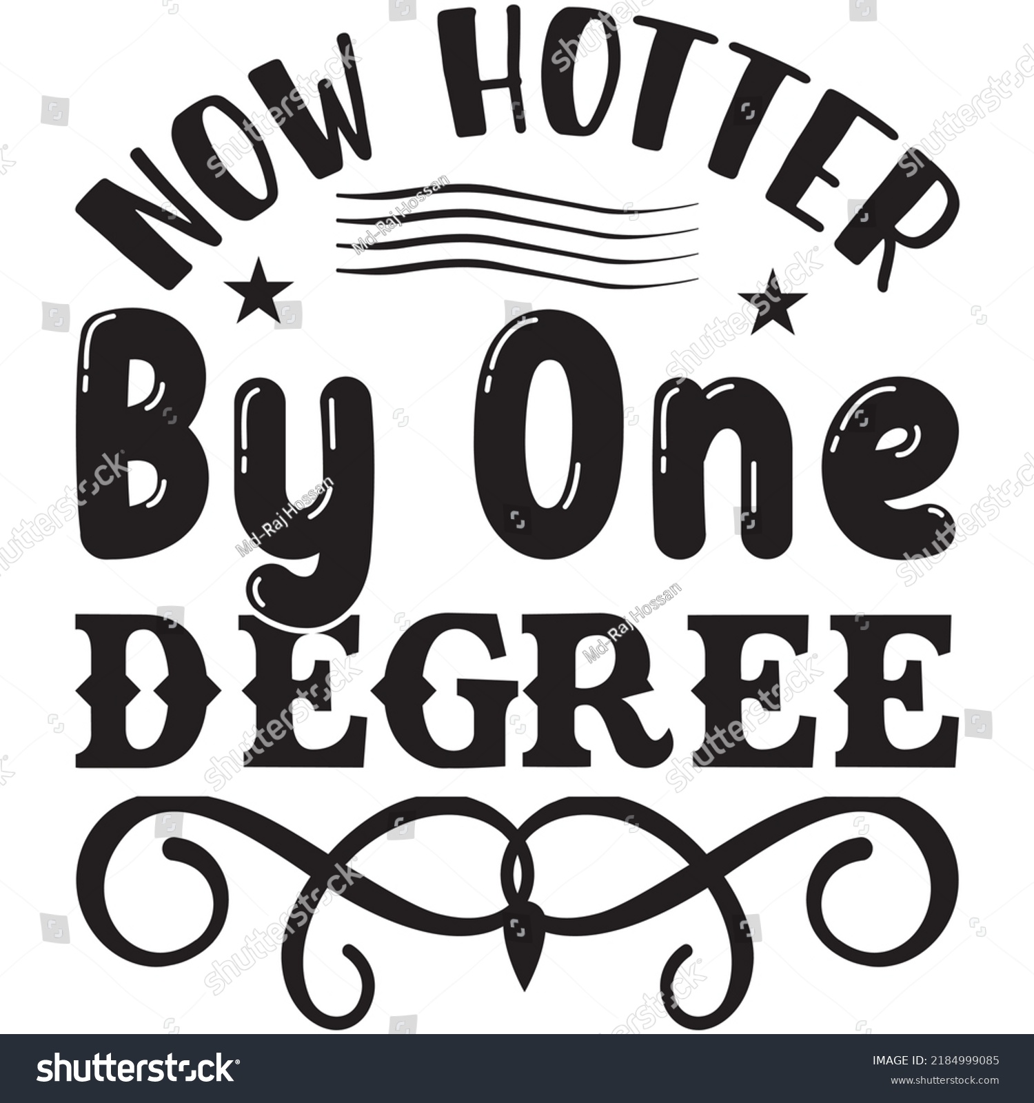 SVG of Now Hotter By One Degree t-shirt design vector file. svg