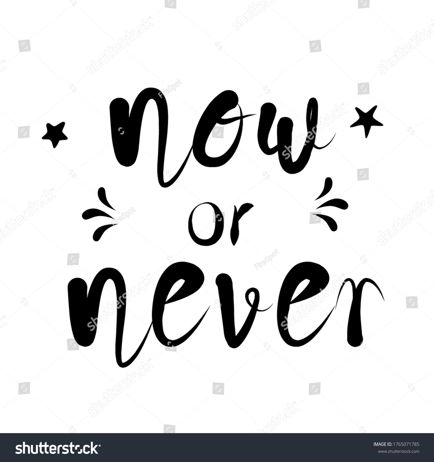 Now Never English Motivational Phrases Decorative Stock Vector (Royalty ...