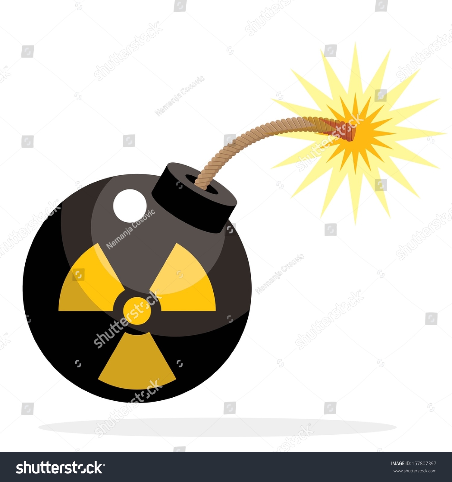 Nuclear Bomb Activated Cartoon Funny Style Stock Vector 157807397 ...