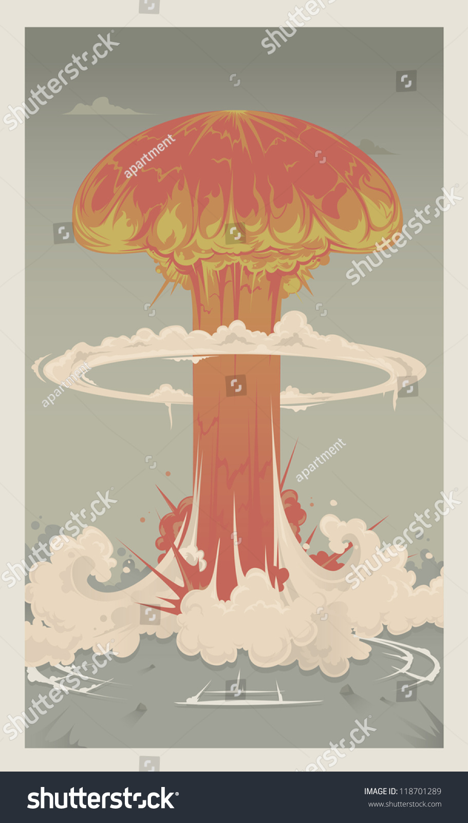 Nuclear Explosion Stock Vector Illustration 118701289 : Shutterstock