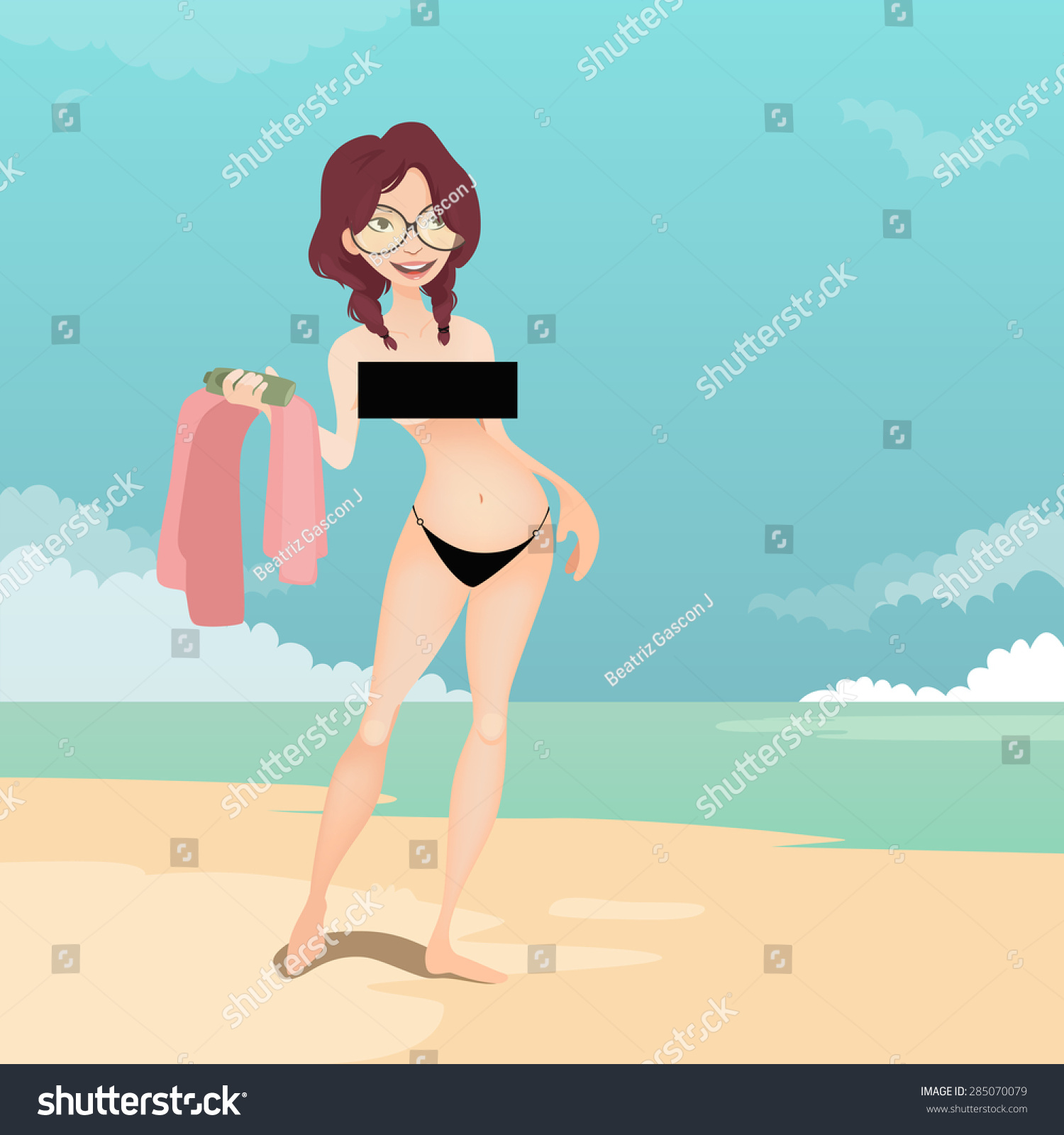 Nudist Girl Stock Vector Royalty Free Shutterstock