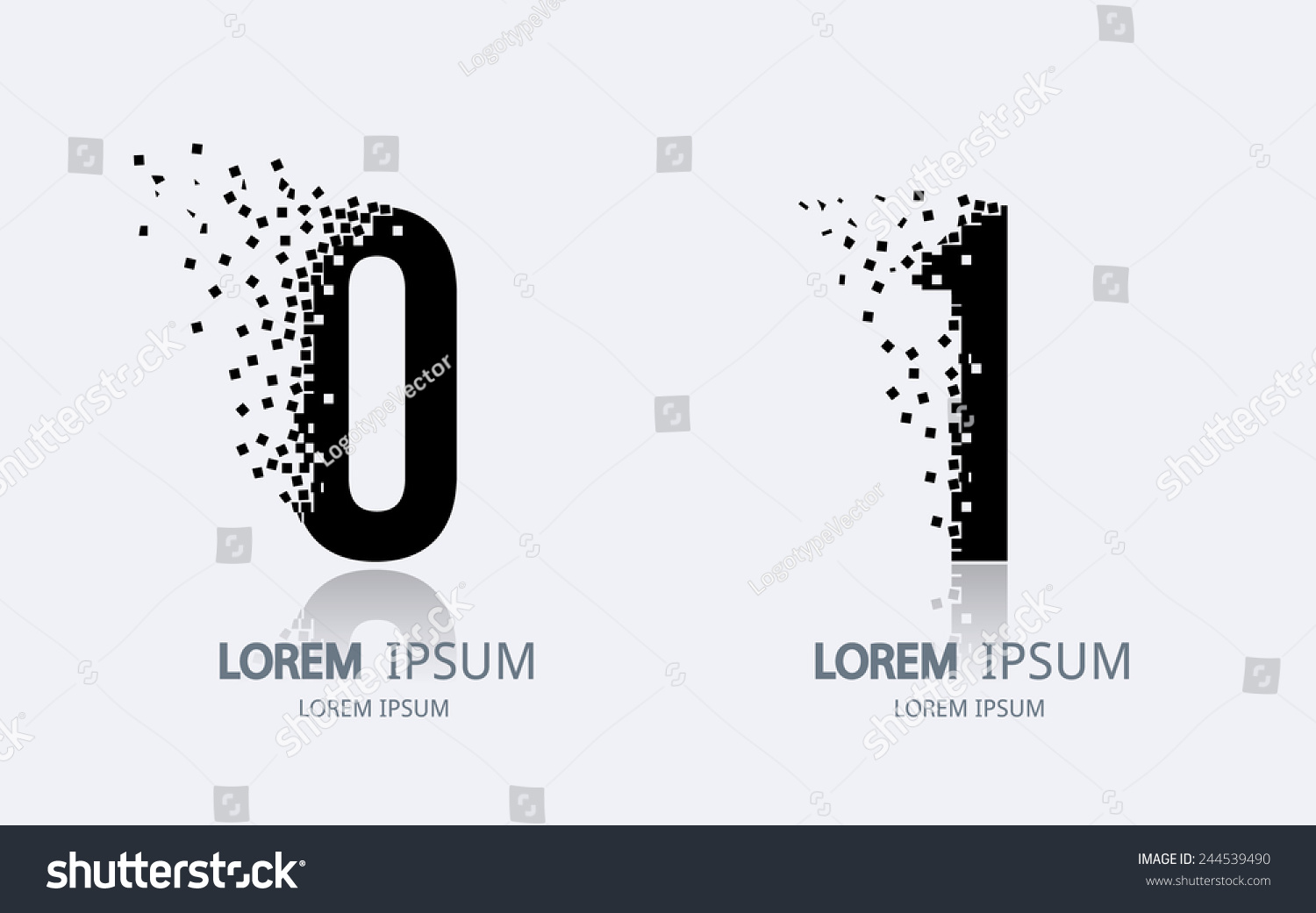 Number 0 1 Logo Vector Logotype Stock Vector Royalty Free
