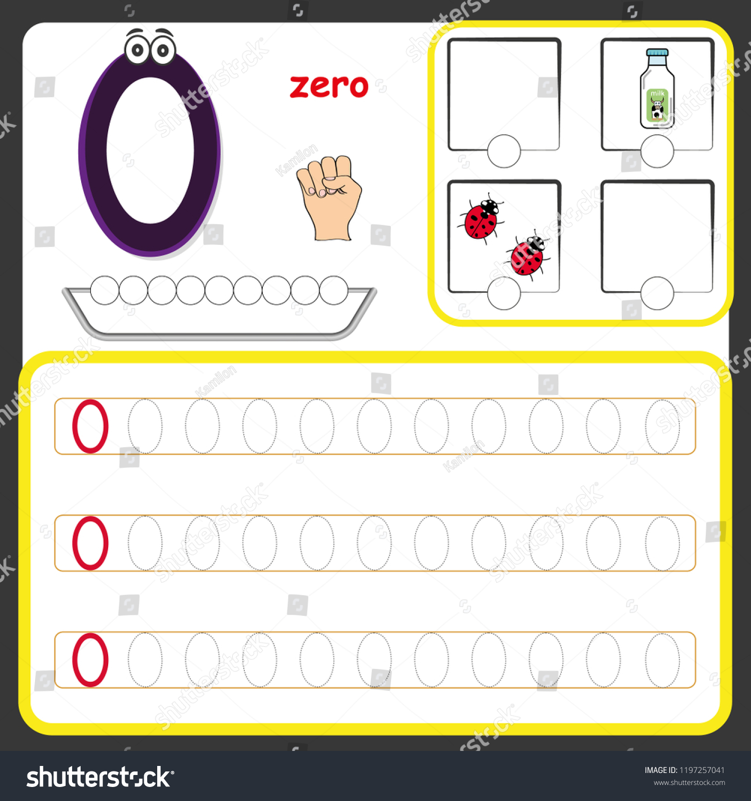 number cards counting writing numbers learning stock vector royalty free 1197257041 shutterstock