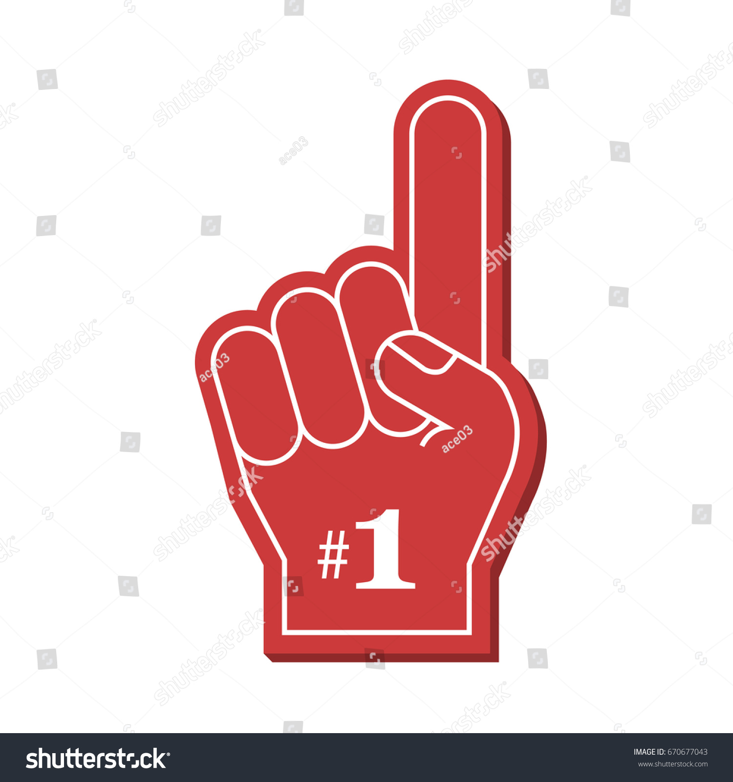 Number 1 Fan Red Foam Finger Stock Vector 670677043 - Shutterstock