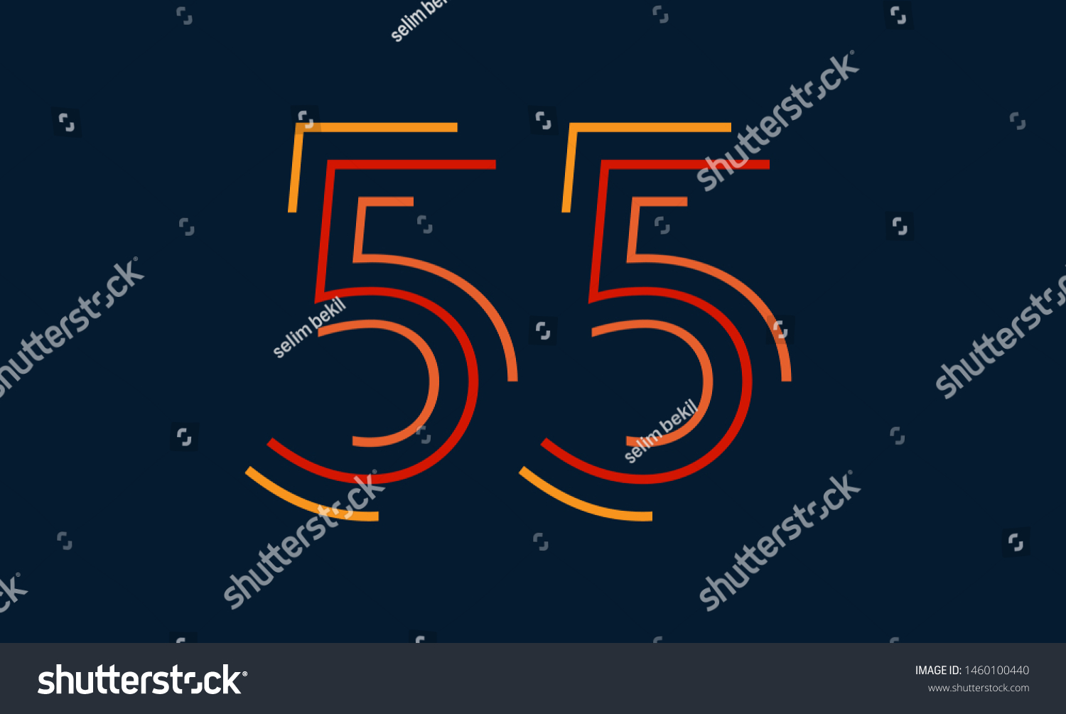 number-fifty-five-vector-font-alphabet