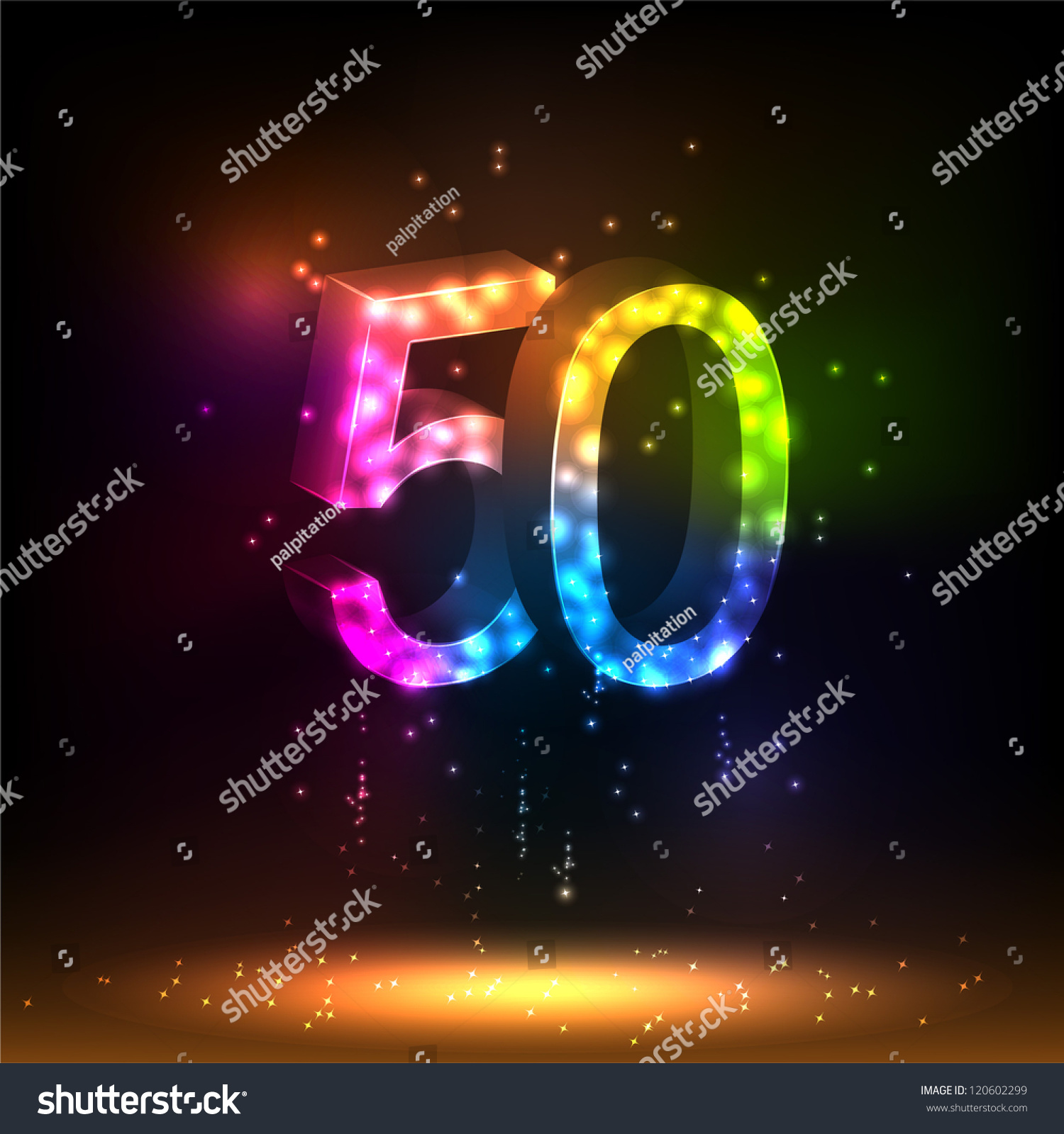SVG of Number fifty. Salute- vector isolated on black background svg