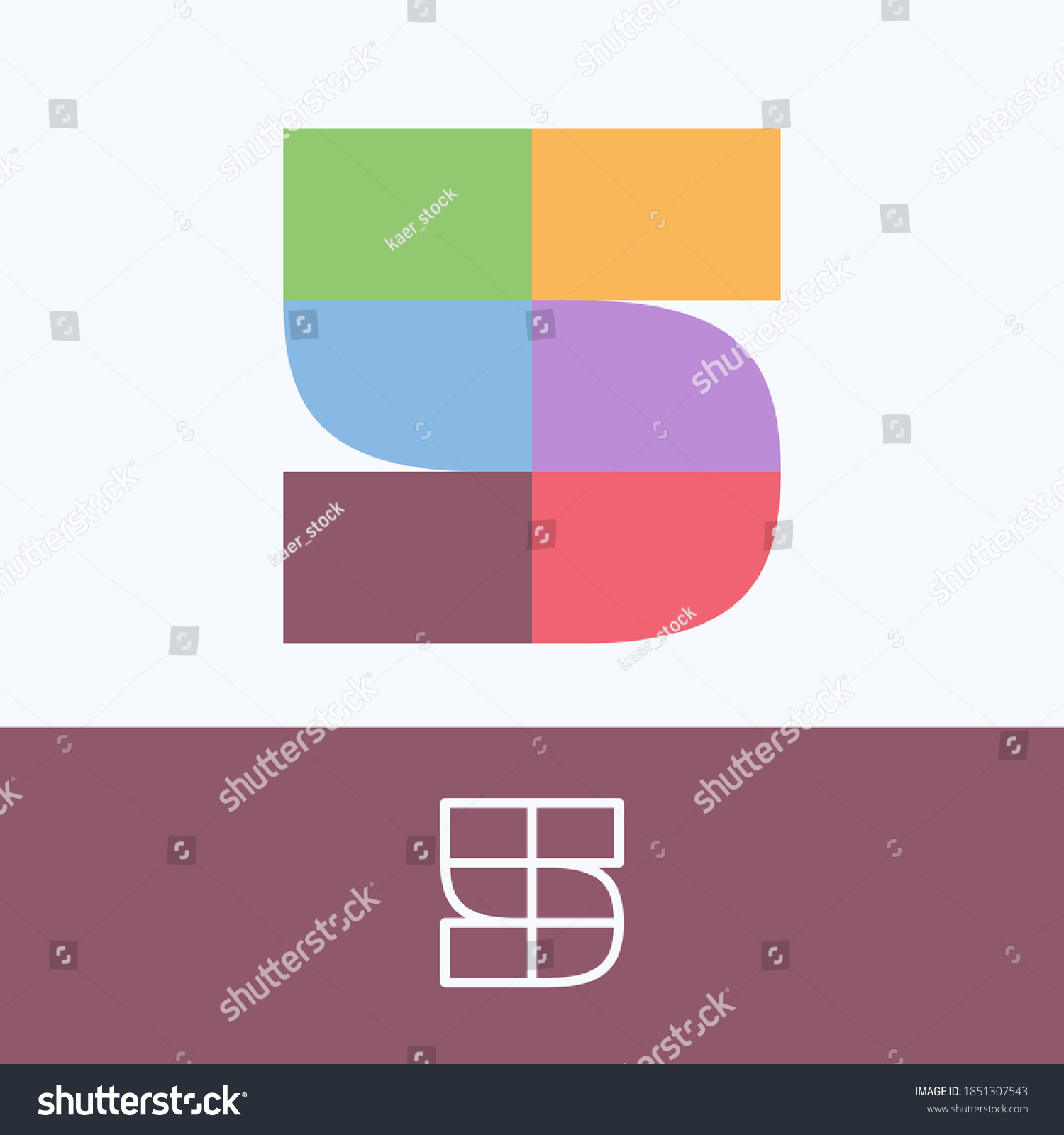 SVG of Number five logo made of block pattern with pretty dim colors. Vector template perfect to use in a cute corporate identity, greeting packaging, wedding posters, clothes design, and others.  svg
