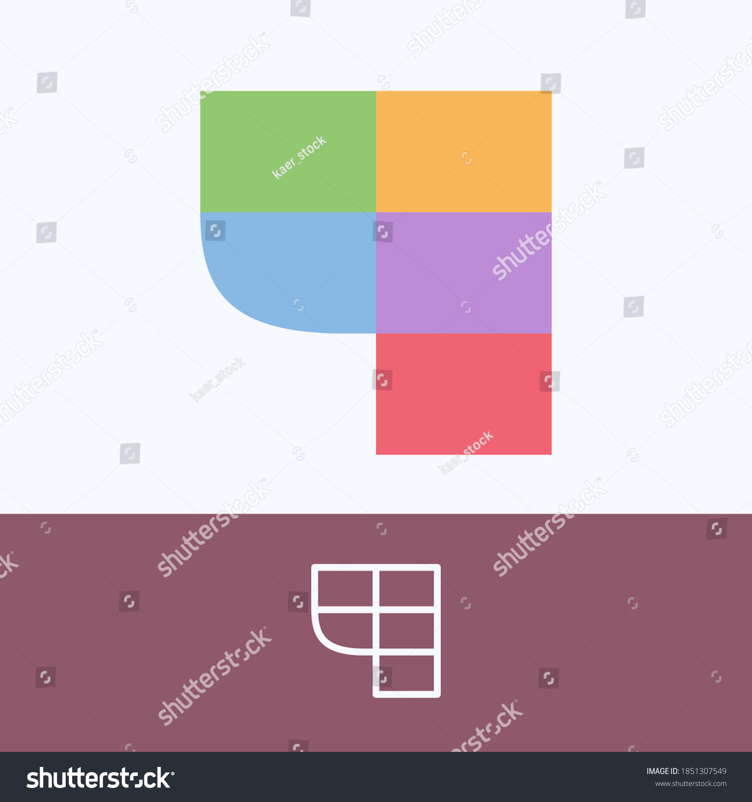 SVG of Number four logo made of block pattern with pretty dim colors. Vector template perfect to use in a cute corporate identity, greeting packaging, wedding posters, clothes design, and others.  svg