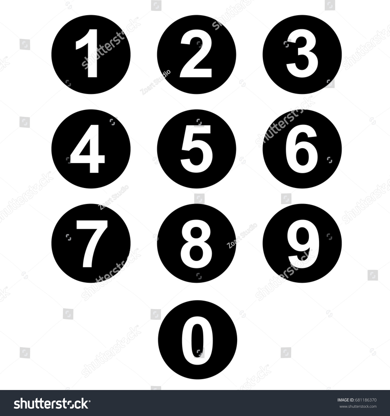 Number Icons Circle Separate Use Stock Vector (Royalty Free) 681186370 ...