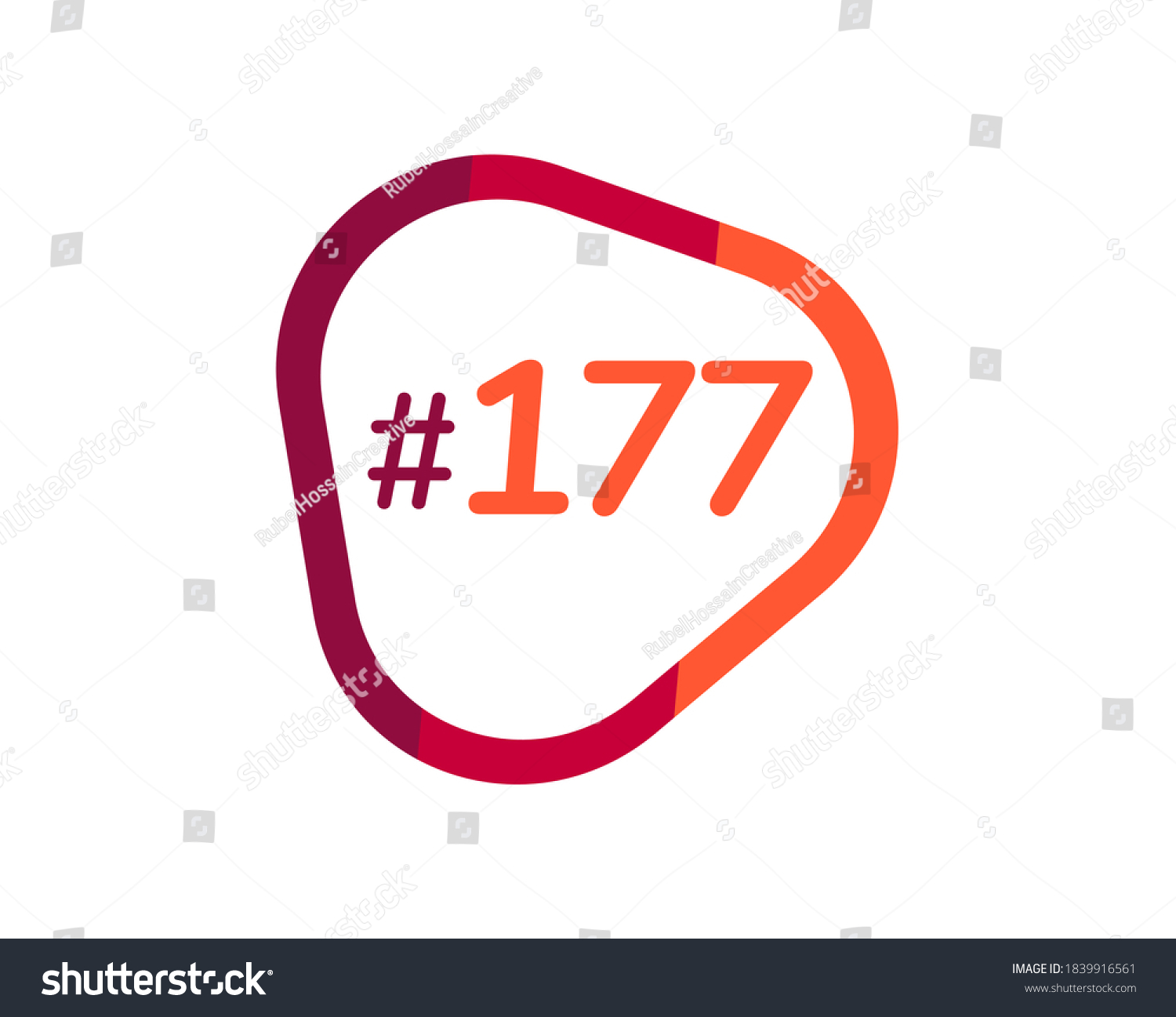 Number 177 Image Design 177 Logos Stock Vector Royalty Free