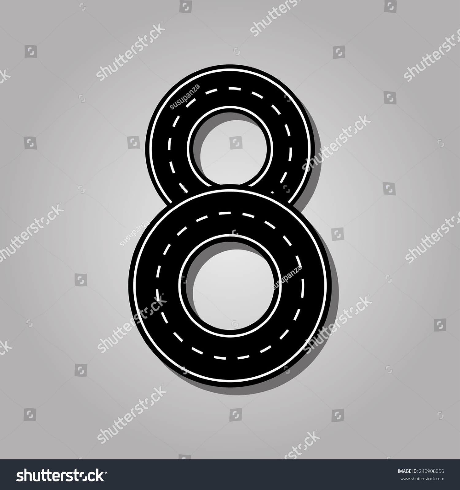 Number 8 Letter Street Font Road Stock Vector 240908056 - Shutterstock