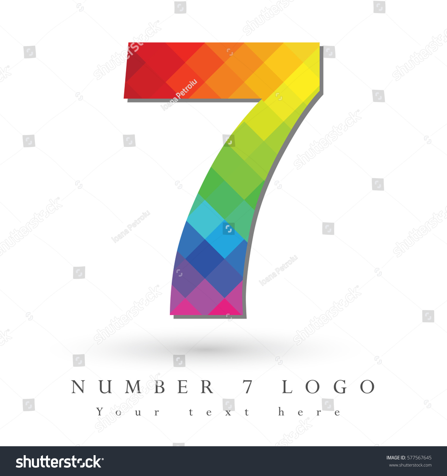 Number 7 Logo Design Concept Rainbow Stock Vector (Royalty Free ...