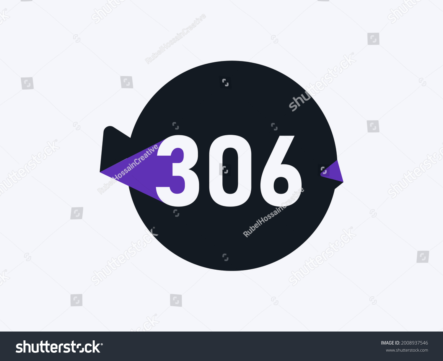 SVG of Number 306 logo icon design vector image svg